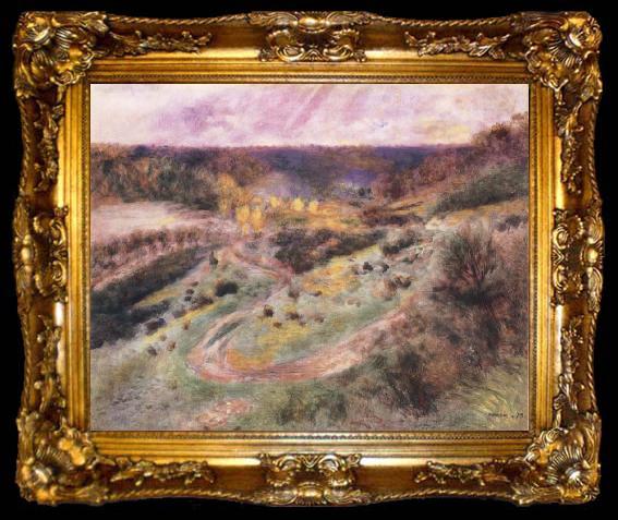 framed  Pierre-Auguste Renoir Road at Wargemont, ta009-2
